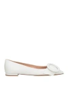 Gianvito Rossi Venezia Leather Ballet Flats In White