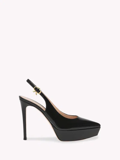 Gianvito Rossi Dasha Sling 85 Suede Slingback Pumps In Black