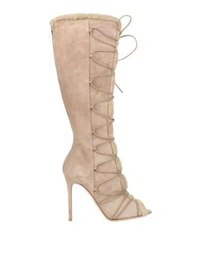 Gianvito Rossi Woman Boot Beige Size 8 Calfskin In Neutral