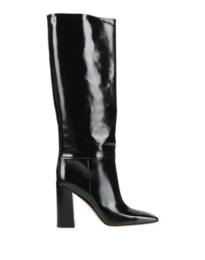 Gianvito Rossi Vanta Glossed-leather Knee Boots In Black