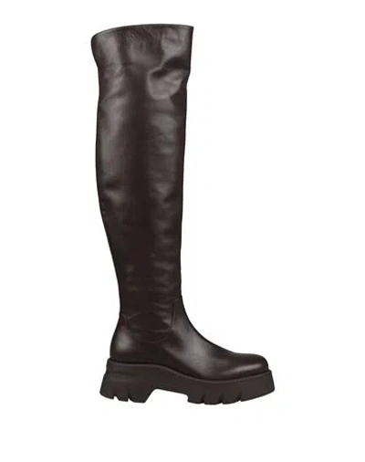 Gianvito Rossi Woman Boot Dark Brown Size 7 Calfskin In Black