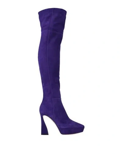 Gianvito Rossi Woman Boot Dark Purple Size 8 Leather