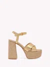Gianvito Rossi Solid Leather Platform Sandals In Brown