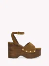 Gianvito Rossi Suede Ankle-strap Platform Sandals In Brown