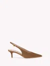 Gianvito Rossi Solid Suede Slingback Pumps In Brown