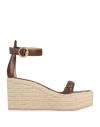 Gianvito Rossi Woman Espadrilles Cocoa Size 6 Soft Leather In Brown