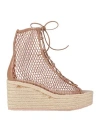 Gianvito Rossi Woman Espadrilles Light Brown Size 10.5 Leather, Textile Fibers In Beige