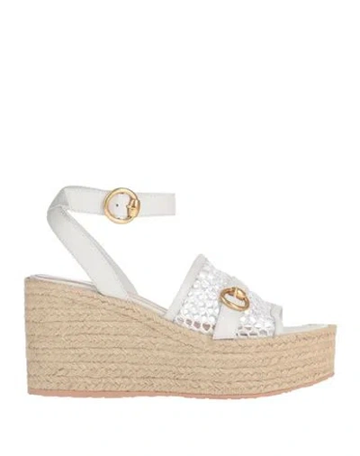 Gianvito Rossi Woman Espadrilles White Size 6.5 Leather, Textile Fibers