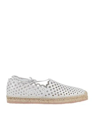 Gianvito Rossi Woman Espadrilles White Size 11 Soft Leather