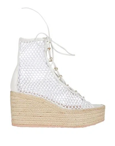 Gianvito Rossi Woman Espadrilles White Size 8.5 Leather, Textile Fibers