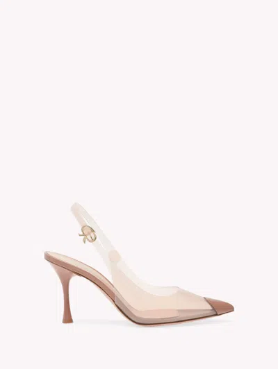 Gianvito Rossi Diana 85 Plexi Slingback Pumps In Brown