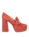 Gianvito Rossi Woman Loafers Brick Red Size 9 Leather In Red