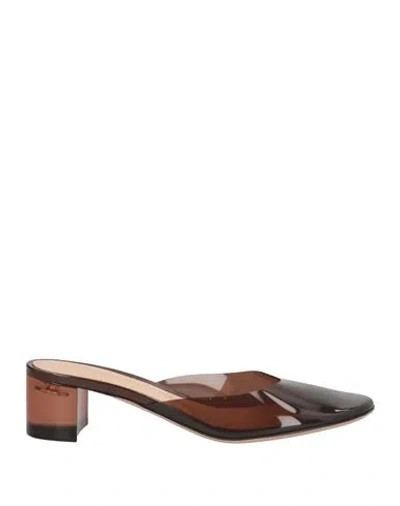 Gianvito Rossi Woman Mules & Clogs Brown Size 8 Rubber