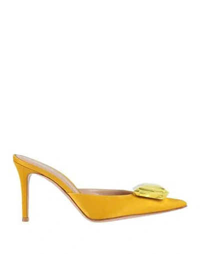 Gianvito Rossi Woman Mules & Clogs Marigold Size 8 Textile Fibers