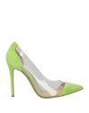 Gianvito Rossi Woman Pumps Lime Green Size 8 Leather, Pvc - Polyvinyl Chloride In Green