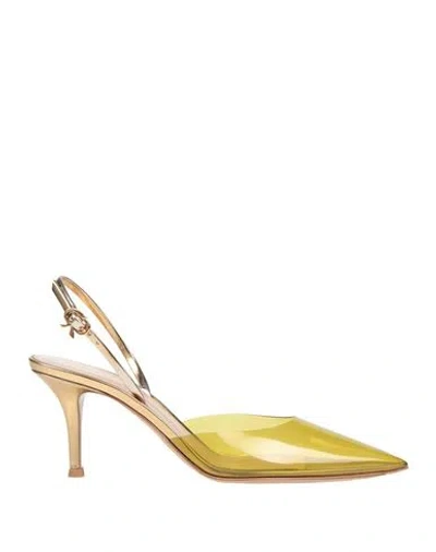 Gianvito Rossi Woman Pumps Lime Green Size 8 Soft Leather, Plastic