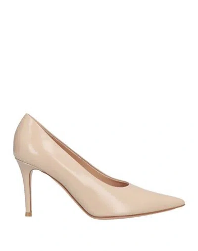 Gianvito Rossi Woman Pumps Beige Size 6.5 Leather