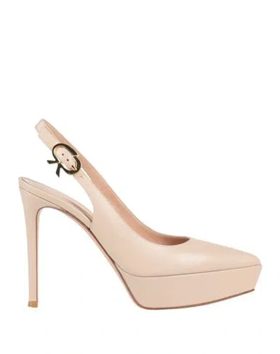 Gianvito Rossi Woman Pumps Beige Size 8 Leather