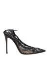 Gianvito Rossi Woman Pumps Black Size 5.5 Textile Fibers, Leather