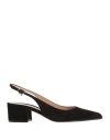 Gianvito Rossi Ribbon 50mm Suede Slingback Pumps In Black