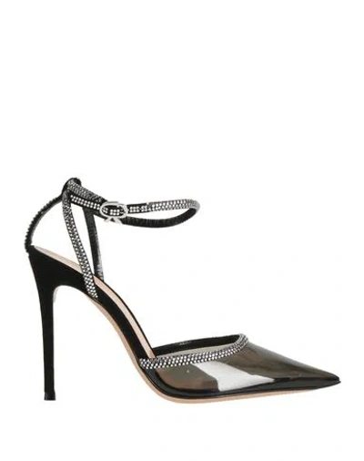 Gianvito Rossi Woman Pumps Black Size 9 Pvc - Polyvinyl Chloride, Leather