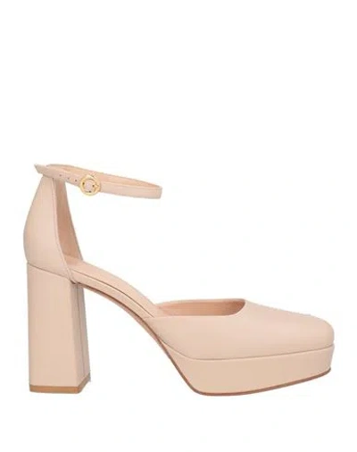 Gianvito Rossi Woman Pumps Blush Size 10 Calfskin In Neutral
