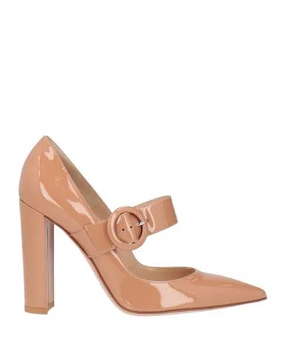 Gianvito Rossi Woman Pumps Blush Size 10 Leather In Pink