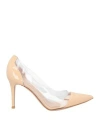 Gianvito Rossi Woman Pumps Blush Size 10 Soft Leather, Pvc - Polyvinyl Chloride In Pink