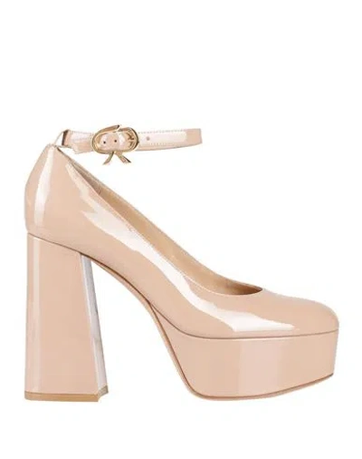 Gianvito Rossi Woman Pumps Blush Size 7.5 Leather In Pink