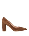 Gianvito Rossi Woman Pumps Brown Size 11.5 Leather