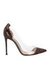 Gianvito Rossi Leopard Patent Plexi 105 Pumps In Brown