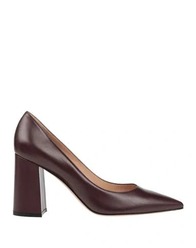 Gianvito Rossi Woman Pumps Burgundy Size 8 Calfskin In Red