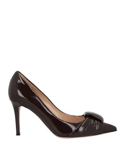 Gianvito Rossi Woman Pumps Chocolate Brown Size 7.5 Leather