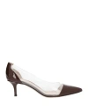 Gianvito Rossi Red Plexi Sling 55 Heels In Brown