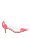 Gianvito Rossi Woman Pumps Coral Size 8 Soft Leather, Plastic