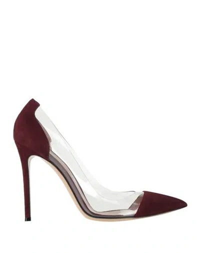 Gianvito Rossi Red Plexi Heels In Rouge+trasp