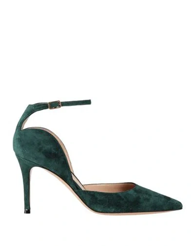 Gianvito Rossi Woman Pumps Dark Green Size 7 Soft Leather