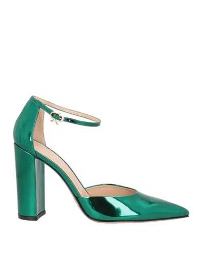 Gianvito Rossi Woman Pumps Dark Green Size 8 Leather