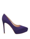 Gianvito Rossi Woman Pumps Dark Purple Size 7.5 Textile Fibers