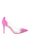 Gianvito Rossi Woman Pumps Fuchsia Size 6 Leather, Pvc - Polyvinyl Chloride In Pink