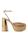 Gianvito Rossi Woman Pumps Gold Size 12 Leather