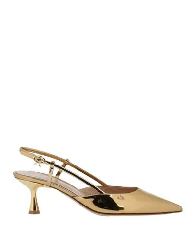 Gianvito Rossi Woman Pumps Gold Size 7.5 Calfskin