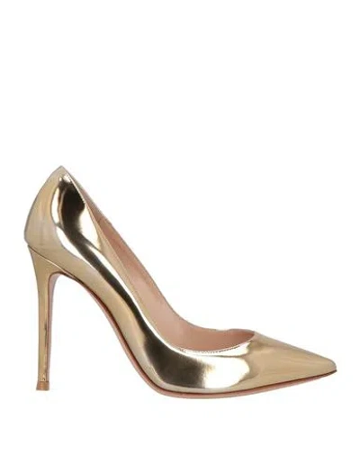Gianvito Rossi Woman Pumps Gold Size 8 Soft Leather