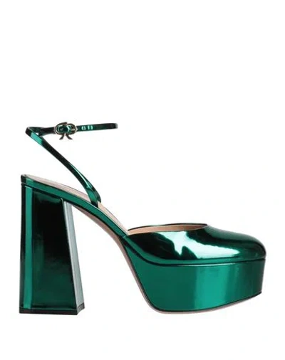 GIANVITO ROSSI GIANVITO ROSSI WOMAN PUMPS GREEN SIZE 9.5 LEATHER