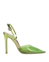 Gianvito Rossi Woman Pumps Green Size 7.5 Leather, Plastic In Green