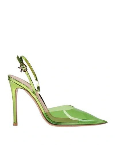 Gianvito Rossi Woman Pumps Green Size 7.5 Leather, Plastic