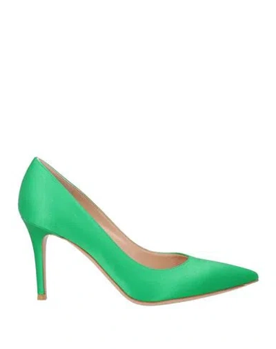 Gianvito Rossi Woman Pumps Green Size 8 Textile Fibers