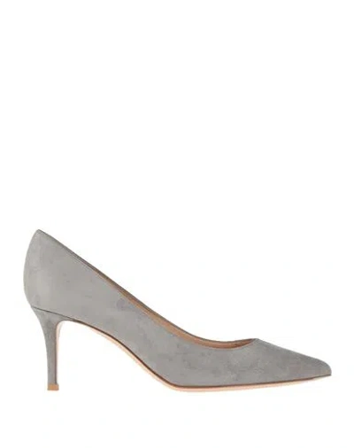 Gianvito Rossi Woman Pumps Grey Size 4.5 Leather