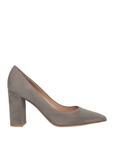 Gianvito Rossi Woman Pumps Grey Size 8 Soft Leather