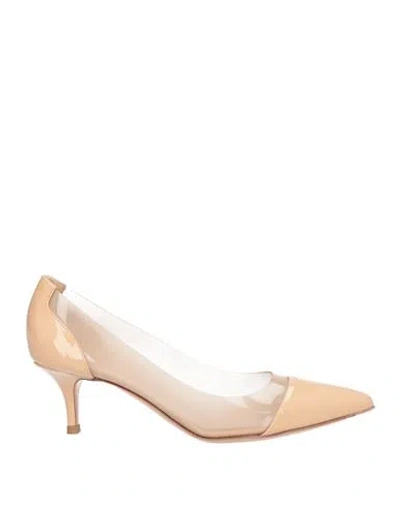Gianvito Rossi Woman Pumps Ivory Size 6.5 Soft Leather, Plastic In White